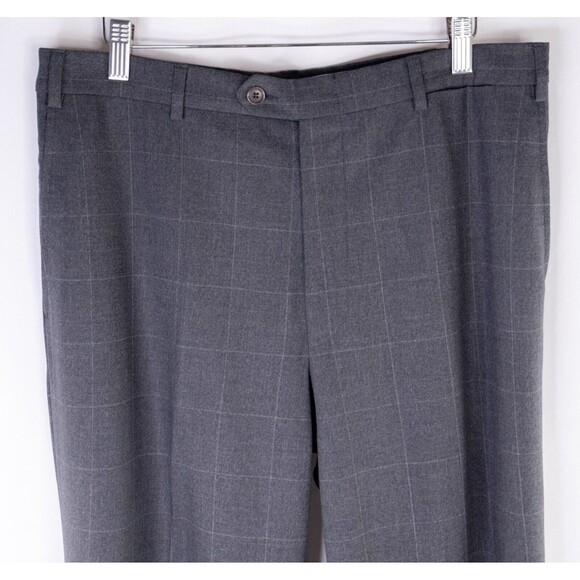 Pull Pal Zileri Mens 2 Piece Suit Wool Gray Check Jacket Size 42R Pants 34X28 - Picture 15 of 16